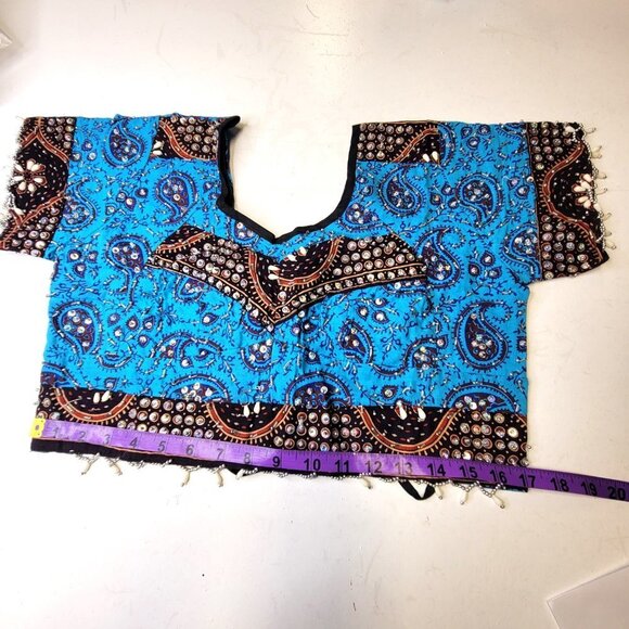 Blue Lehenga Skirt Blouse Set Indian Costume Party Indian Wedding Guest Dress - Picture 9 of 16